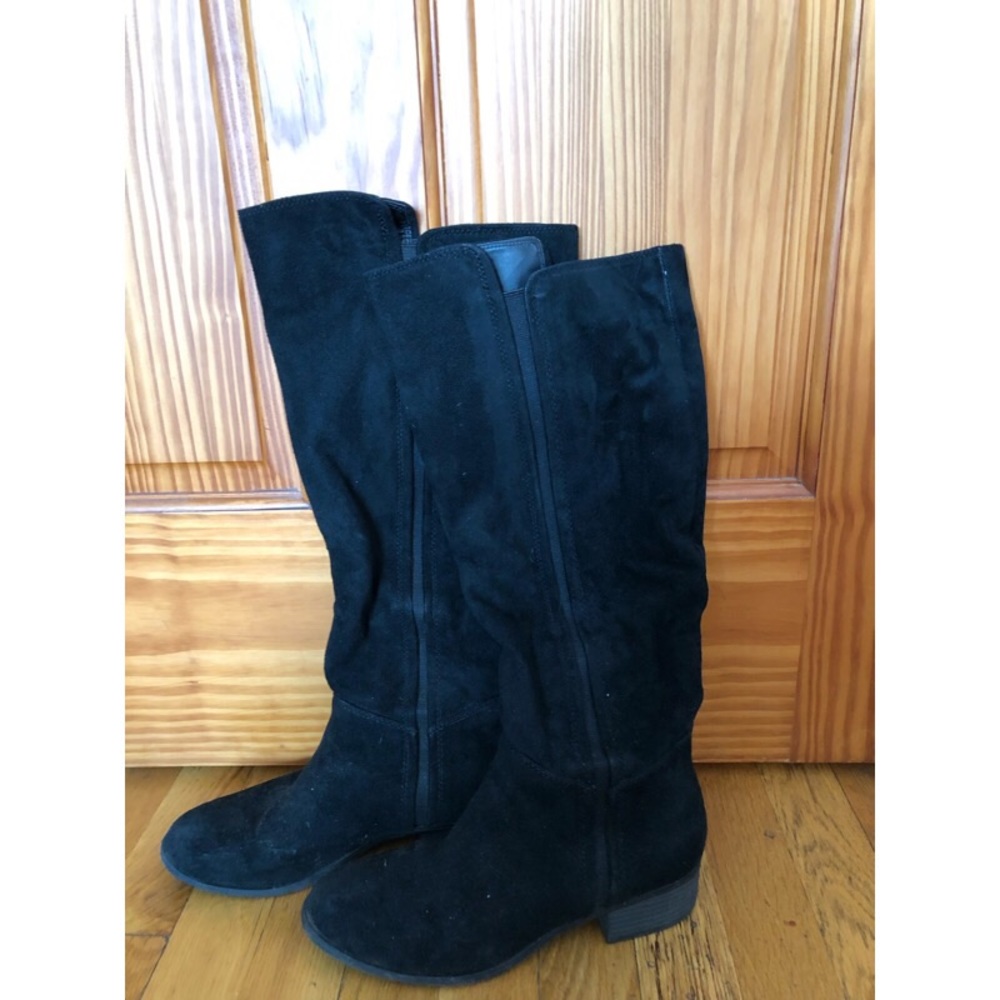 A New Day Black Marie Suede Tall Boot 7.5